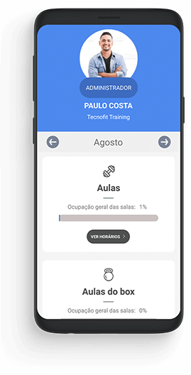 App para gestão de academia Tecnofit e app para alunos