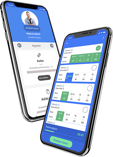 App para gestão de academia Tecnofit e app para alunos